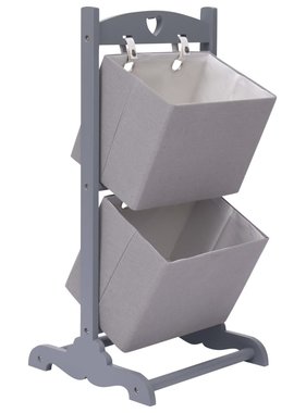 VidaXL Mandenrek 2-laags 35x35x72 cm hout donkergrijs