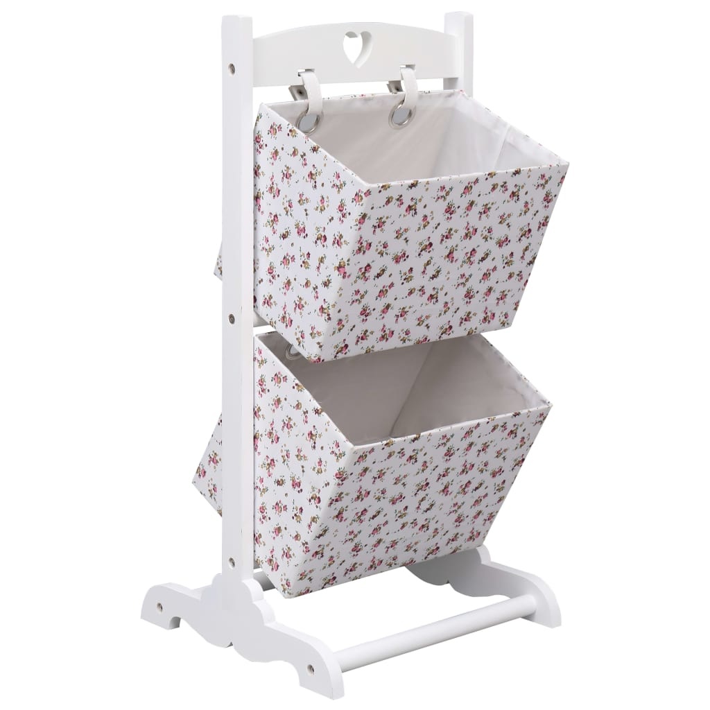 VidaXL Mandenrek 2-laags bloem 35x35x72 cm hout