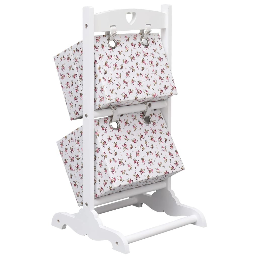 VidaXL Mandenrek 2-laags bloem 35x35x72 cm hout