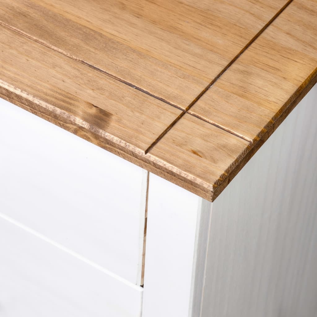 VidaXL Bijzetkast Panama Range 80x40x73 cm grenenhout wit