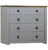 VidaXL Bijzetkast Panama Range 80x40x73 cm grenenhout grijs