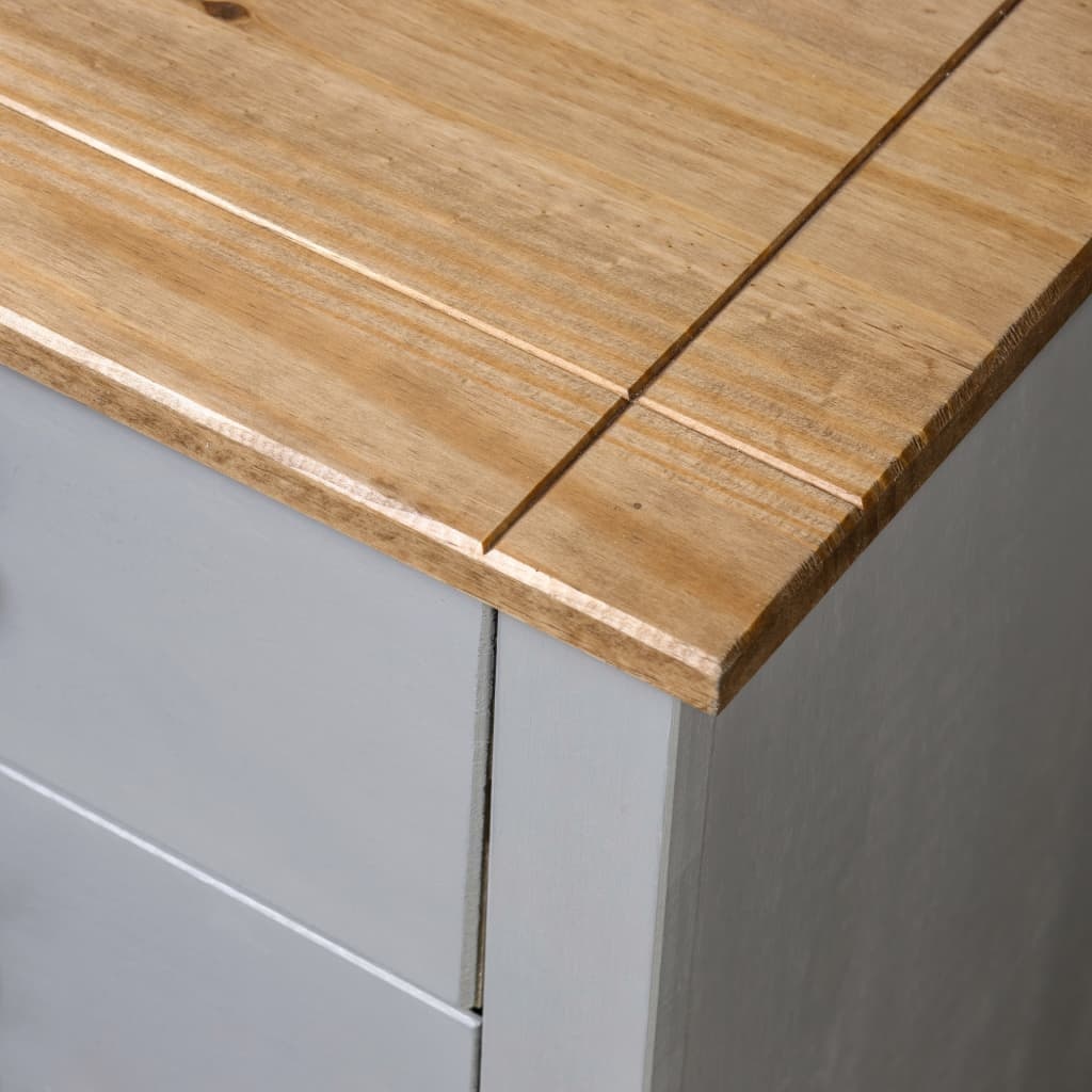 VidaXL Bijzetkast Panama Range 80x40x73 cm grenenhout grijs