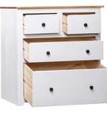 VidaXL Dressoir Panama Range 80x40x83 cm grenenhout wit