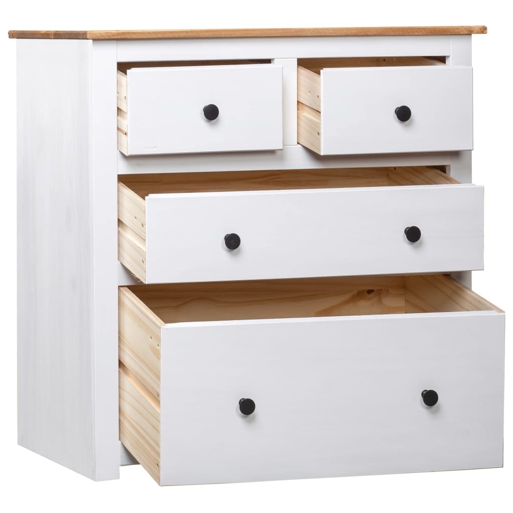 VidaXL Dressoir Panama Range 80x40x83 cm grenenhout wit