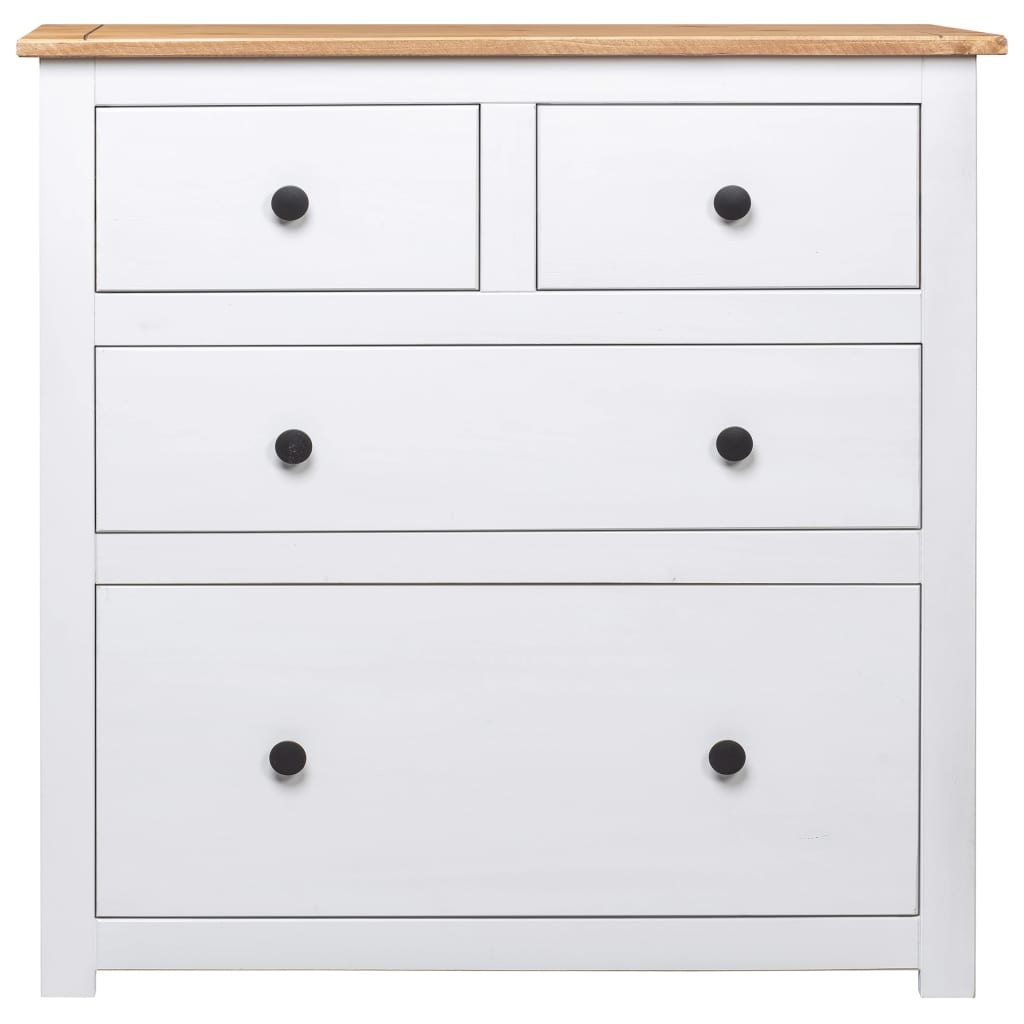 VidaXL Dressoir Panama Range 80x40x83 cm grenenhout wit