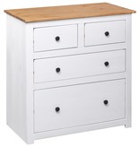 VidaXL Dressoir Panama Range 80x40x83 cm grenenhout wit