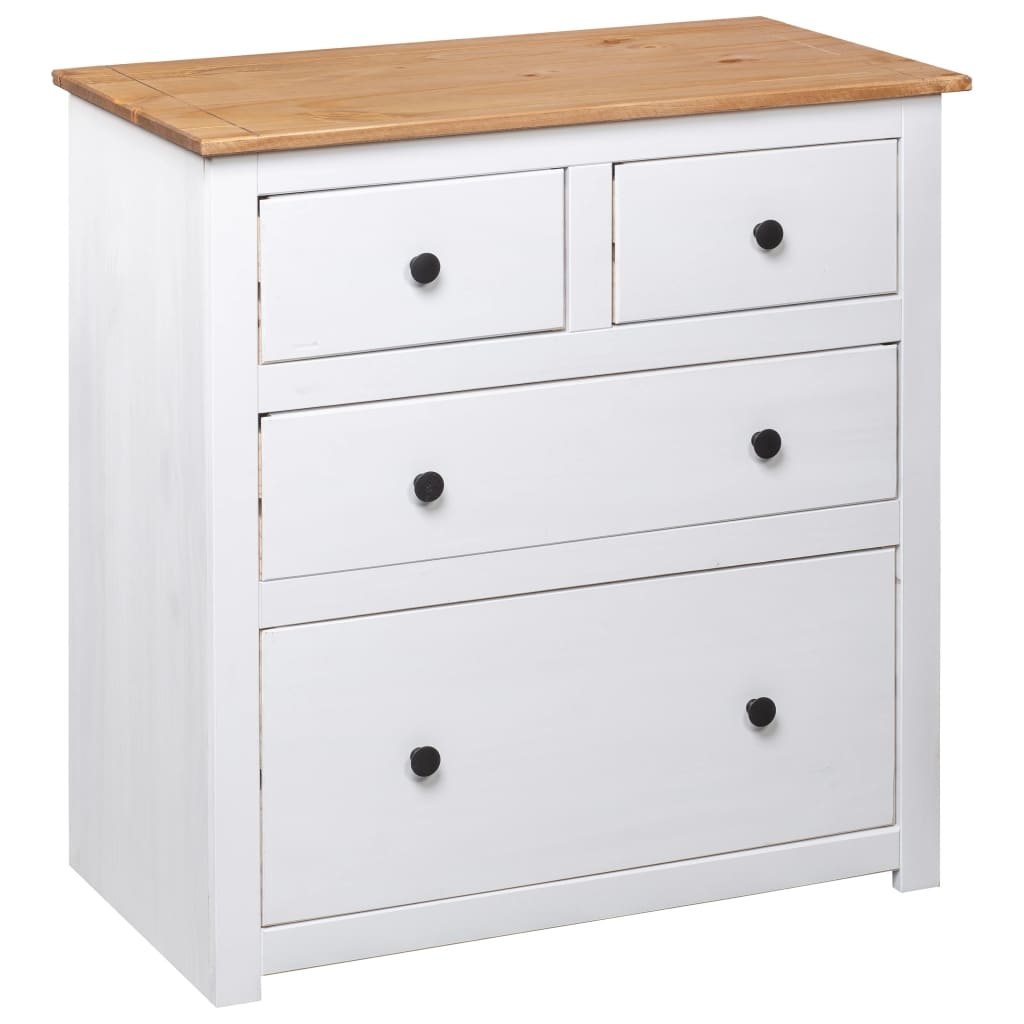 VidaXL Dressoir Panama Range 80x40x83 cm grenenhout wit