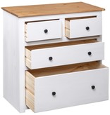 VidaXL Dressoir Panama Range 80x40x83 cm grenenhout wit