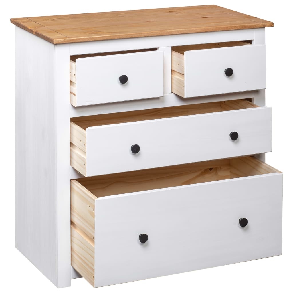 VidaXL Dressoir Panama Range 80x40x83 cm grenenhout wit