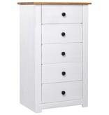 VidaXL Dressoir Panama Range 46x40x89 cm grenenhout wit