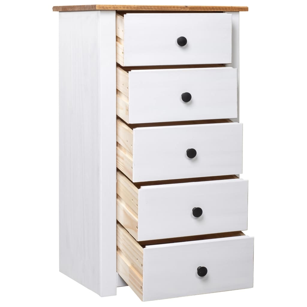 VidaXL Dressoir Panama Range 46x40x89 cm grenenhout wit