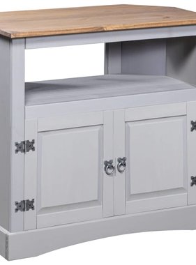 VidaXL Wandtafel 80x43x78 cm Mexicaans grenenhout Corona-stijl grijs