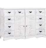 VidaXL Dressoir met 10 lades 113x30x79 cm hout wit