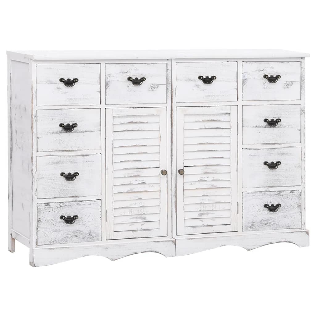 VidaXL Dressoir met 10 lades 113x30x79 cm hout wit
