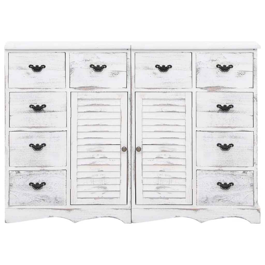 VidaXL Dressoir met 10 lades 113x30x79 cm hout wit