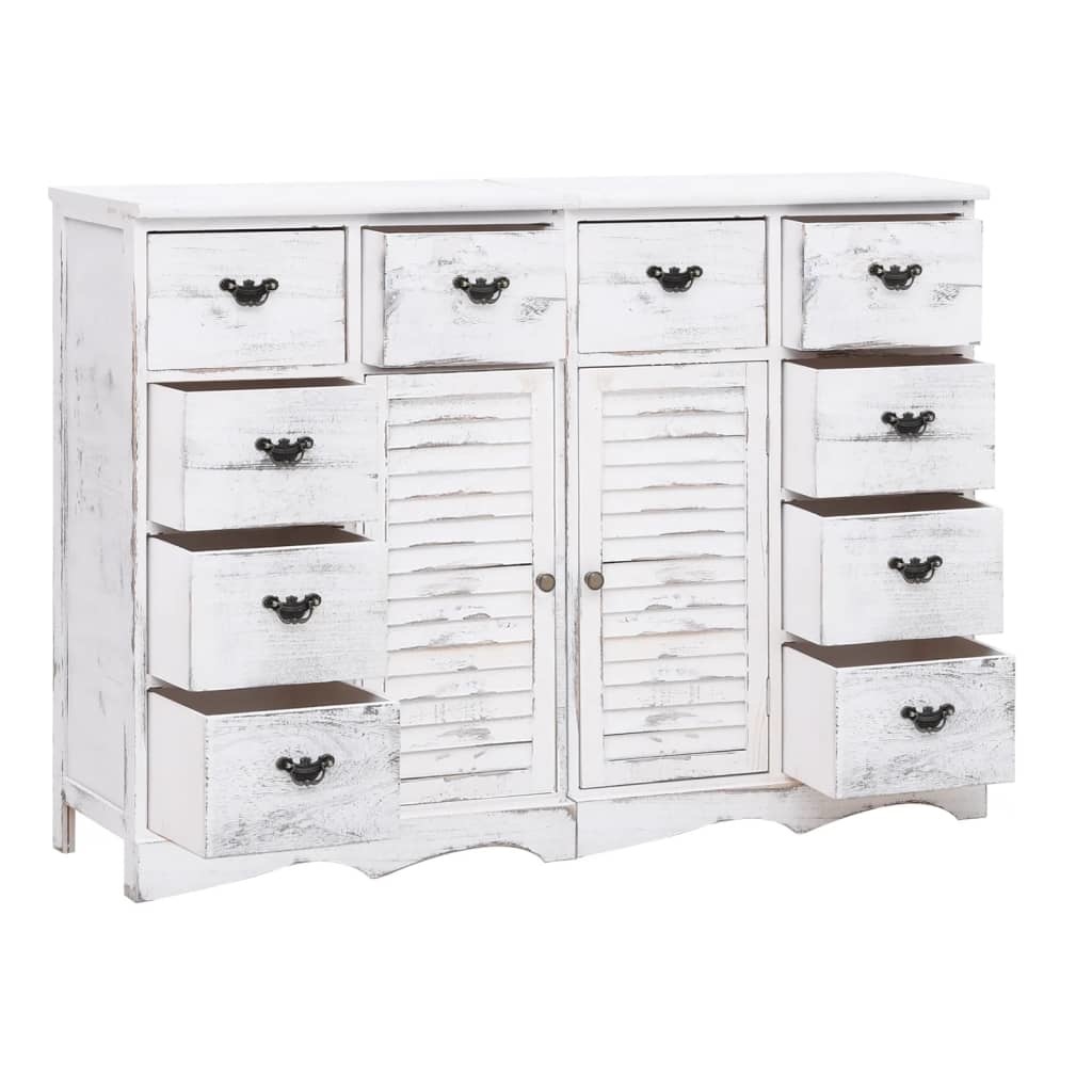 VidaXL Dressoir met 10 lades 113x30x79 cm hout wit