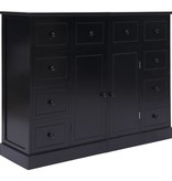 VidaXL Dressoir met 10 lades 113x30x79 cm hout zwart