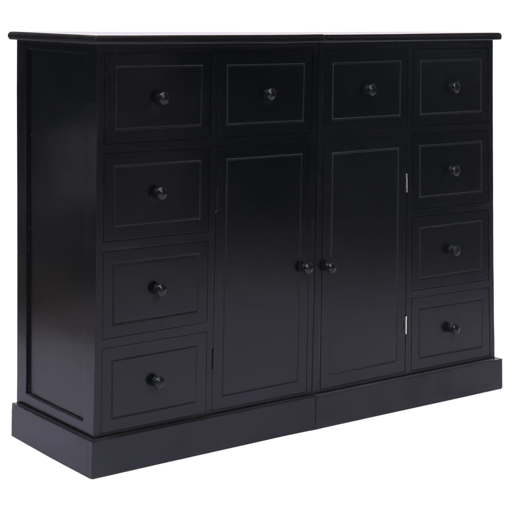 VidaXL Dressoir met 10 lades 113x30x79 cm hout zwart