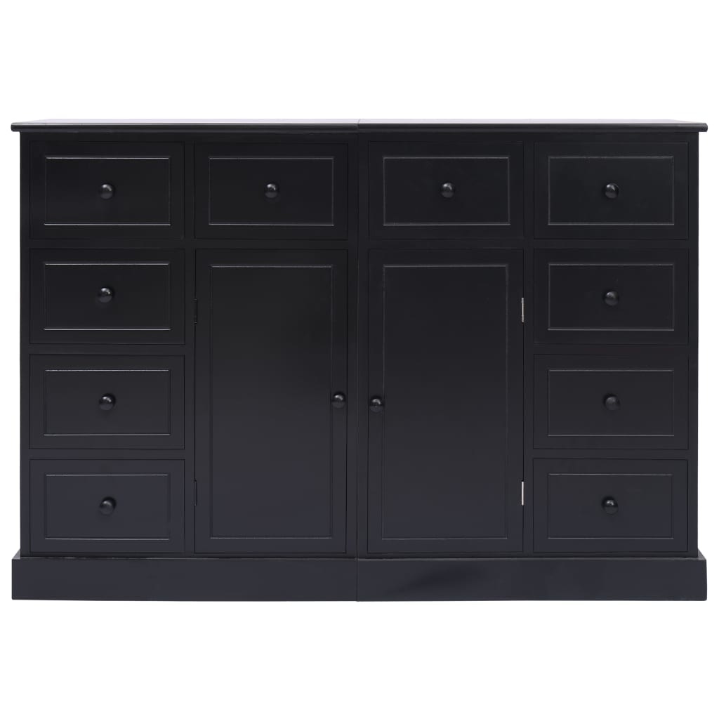 VidaXL Dressoir met 10 lades 113x30x79 cm hout zwart