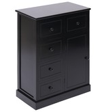 VidaXL Dressoir met 10 lades 113x30x79 cm hout zwart