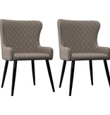VidaXL Eetkamerstoelen 2 st stof taupe