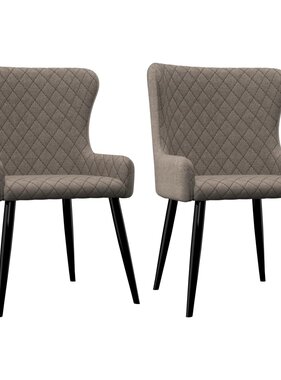 VidaXL Eetkamerstoelen 2 st stof taupe