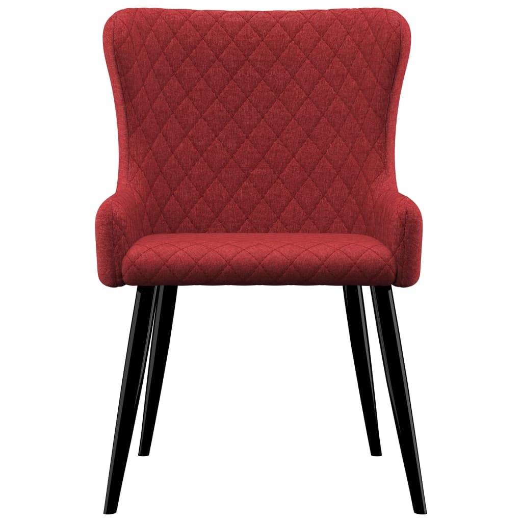 vidaXL Eetkamerstoelen 2 st stof bordeauxrood