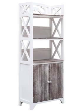 VidaXL Badkamerkast 46x24x116 cm paulowniahout wit en bruin