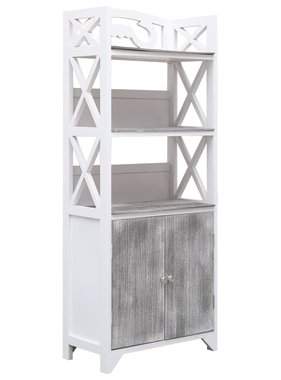 VidaXL Badkamerkast 46x24x116 cm paulowniahout wit en grijs