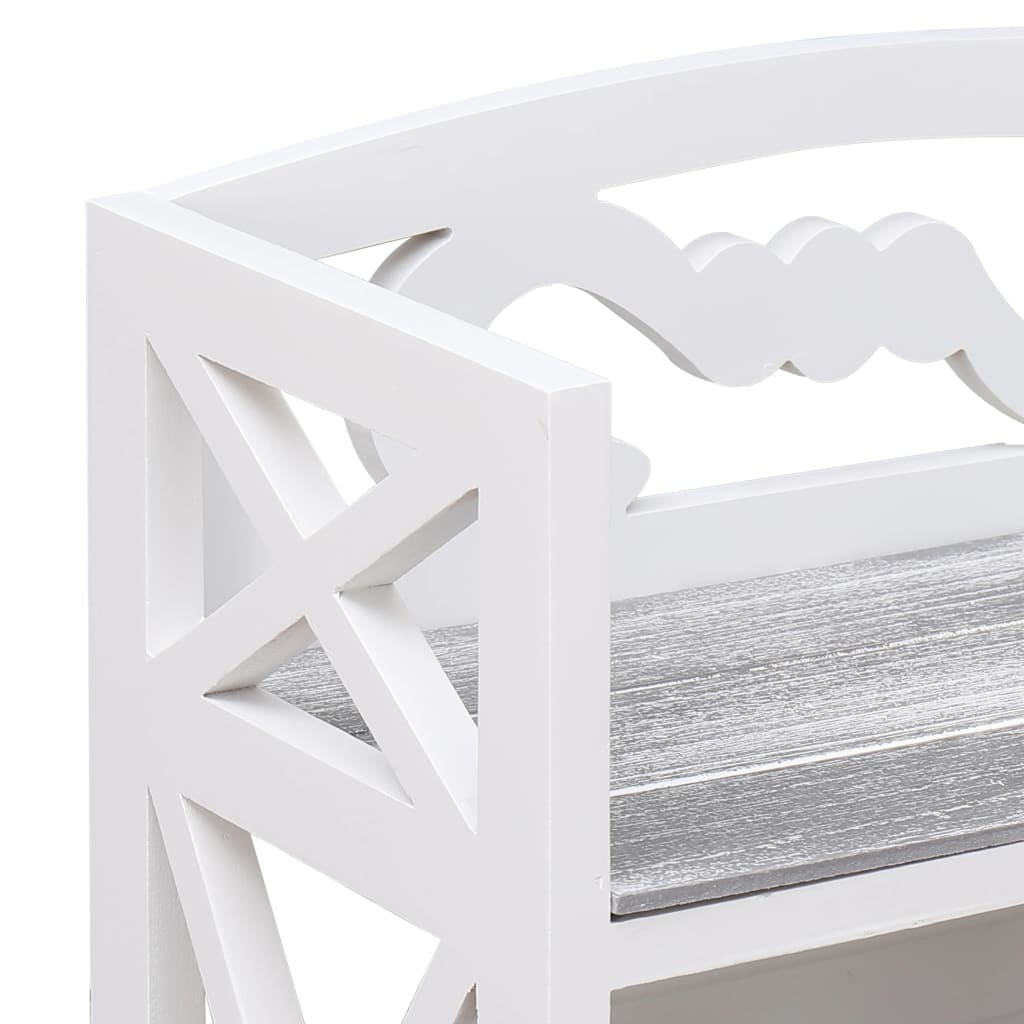 VidaXL Badkamerkast 46x24x116 cm paulowniahout wit en grijs