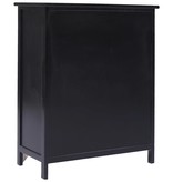 VidaXL Bijzetkast met 6 lades 60x30x75 cm paulowniahout zwart