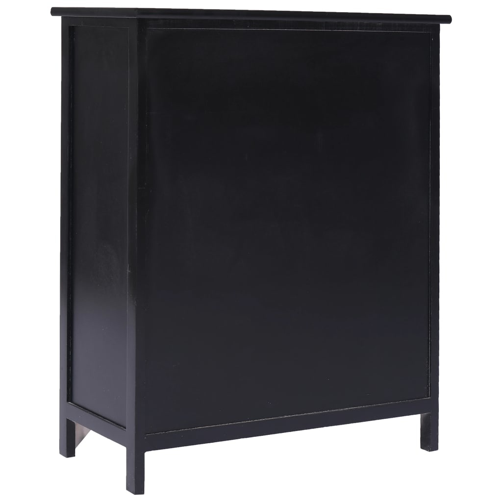 VidaXL Bijzetkast met 6 lades 60x30x75 cm paulowniahout zwart