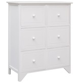 VidaXL Bijzetkast met 6 lades 60x30x75 cm paulowniahout wit