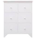 VidaXL Bijzetkast met 6 lades 60x30x75 cm paulowniahout wit