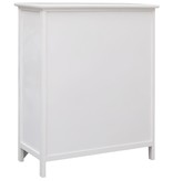VidaXL Bijzetkast met 6 lades 60x30x75 cm paulowniahout wit