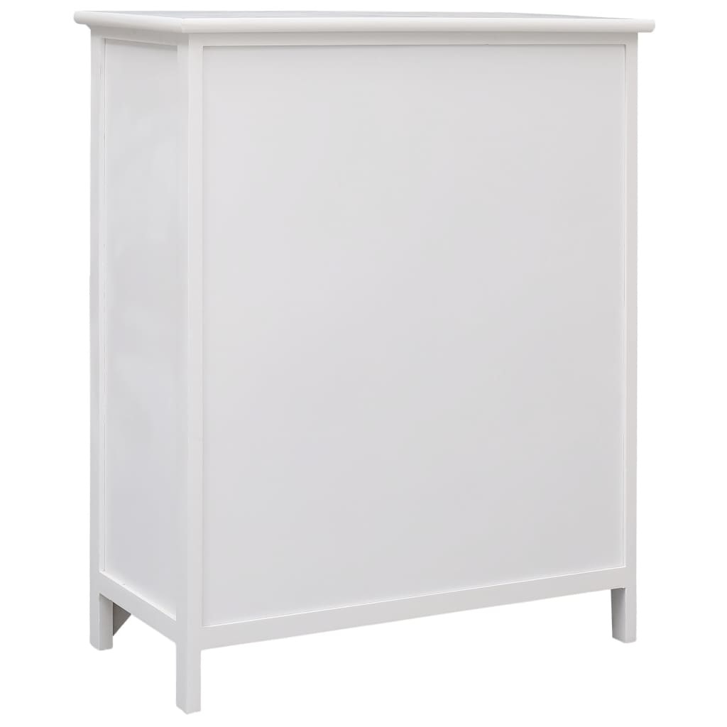 VidaXL Bijzetkast met 6 lades 60x30x75 cm paulowniahout wit