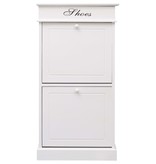 VidaXL Schoenenkast 50x28x98 cm paulowniahout wit