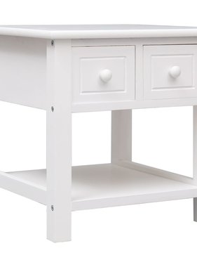 VidaXL Bijzettafel 40x40x40 cm paulowniahout wit