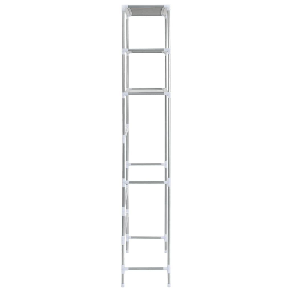 VidaXL Opbergrek voor boven wasmachine 3-laags 69x28x169 cm zilverkleurig