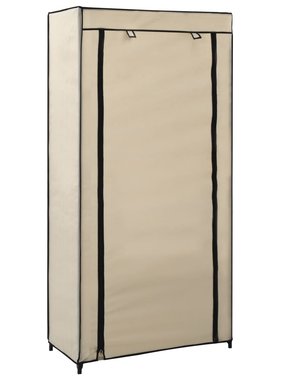 VidaXL Schoenenkast met hoes 58x28x106 cm stof crème