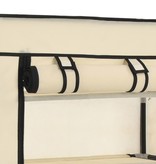 vidaXL Schoenenkast met hoes 58x28x106 cm stof crème