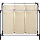 VidaXL Wassorteerder met 3 zakken staal crème