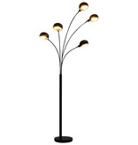 vidaXL Lamp staand 5xE14 200 cm zwart en goud