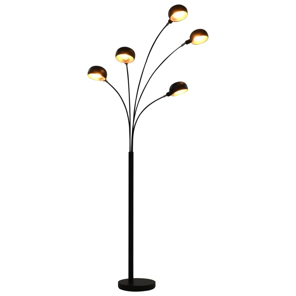 vidaXL Lamp staand 5xE14 200 cm zwart en goud