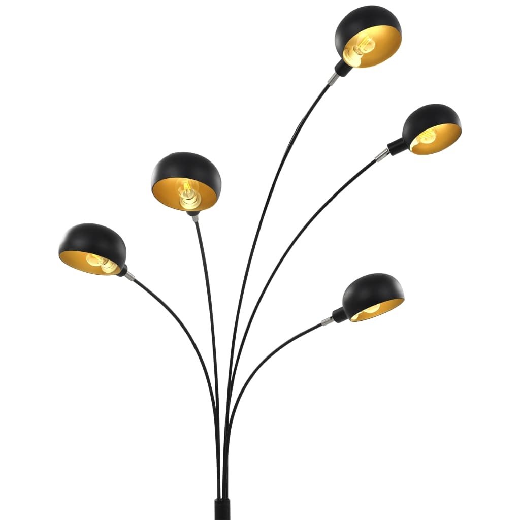 vidaXL Lamp staand 5xE14 200 cm zwart en goud