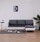 VidaXL Driezitsbank met kussens kunstleer wit