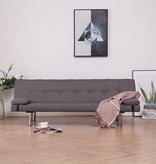 VidaXL Slaapbank met twee kussens polyester taupe