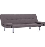 VidaXL Slaapbank met twee kussens polyester taupe