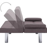 VidaXL Slaapbank met twee kussens polyester taupe