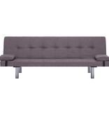 VidaXL Slaapbank met twee kussens polyester taupe